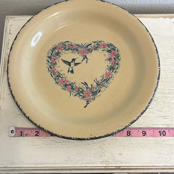 Home & Garden Party Hummingbird Heart Pattern Stoneware Dinner Plate 10” - Picture 1 of 2